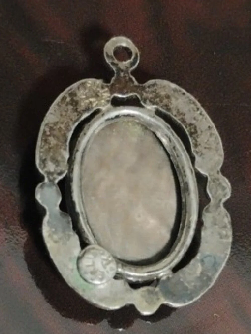 Cameo Sterling Silver Vintage Pendant W White Cameo & Black Accents